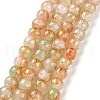 Baking Painted Crackle Glass Bead Strands X1-DGLA-R053-03B-1