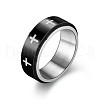 Stainless Steel Cross Rotating Finger Ring WG23678-08-1