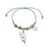 Natural Green Jade Beads Braided Bead Bracelets BJEW-TA00621-04-2