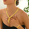Elegant French Style Geometric Y Iron Stud Earrings & Necklaces & Bracelets Sets for Women LU5439-4