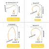 DICOSMETIC 90Pcs 9 Style Ion Plating(IP) 304 Stainless Steel Earring Hooks STAS-DC0004-67-4