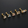 G23 Titanium Micro Pave Clear Cubic Zirconia Threadless Labrets WGA56E5-01-2
