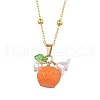 Resin Fruit Pendant Necklaces NJEW-JN05204-06-2