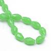 Teardrop Faceted Imitation Jade Glass Beads Strands GLAA-Q052-A-4