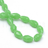 Teardrop Faceted Imitation Jade Glass Beads Strands GLAA-Q052-A-4