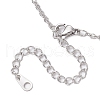Electroplated Clear AB Glass Pendant Necklaces NJEW-JN05146-02-4