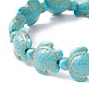 Dyed Synthetic Sea Turtle Beaded Stretch Bracelets for Women BJEW-JB09934-01-4