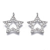 Brass Micro Pave Clear Cubic Zirconia Pendants ZIRC-S069-012P-1