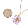 Flower Handmade Glass Seed Beaded Pendant Necklaces NJEW-MZ00096-02-3
