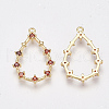 Brass Cubic Zirconia Pendants KK-T038-517C-2