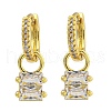 Rack Plating Brass Pave Clear Cubic Zirconia Hoop Earrings for Women EJEW-G410-48G-1