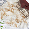 Gorgecraft 1 Pair 3D Flower Polyester Embroidery Sew on Appliques PATC-GF0001-35B-4