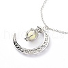 Luminous Alloy Locket Pendant Necklaces NJEW-F284-05B-4