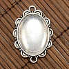 25x18mm Oval Dome Clear Glass Cover and Antique Silver Alloy Cabochon Connector Settings Sets DIY-X0082-AS-NF-2