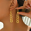Brass Curb Chain Shape Tassel Hoop Earrings RE1339-1-1