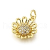 Brass Micro Pave Clear Cubic Zirconia Pendants KK-F899-05A-G-2