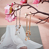 ANATTASOUL 2 Pairs 2 Colors Alloy Star Tassel Dangle Stud Earrings for Women EJEW-AN0001-57-7