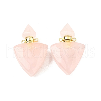 Natural Rose Quartz Perfume Bottle Pendants G-L623-10G-01-1