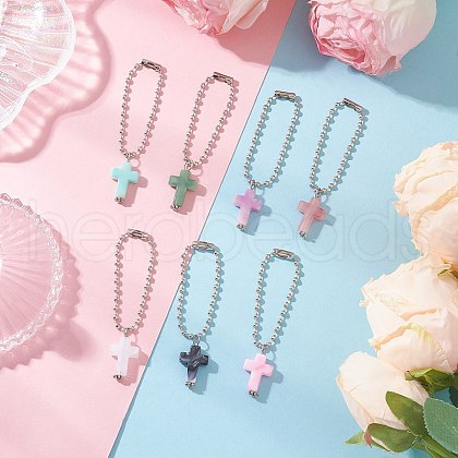 Cross Acrylic Pendant Decorations HJEW-JM03398-02-1