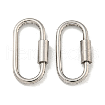 Non-Tarnish 304 Stainless Steel Screw Carabiner Lock Charms STAS-C092-01A-P-1