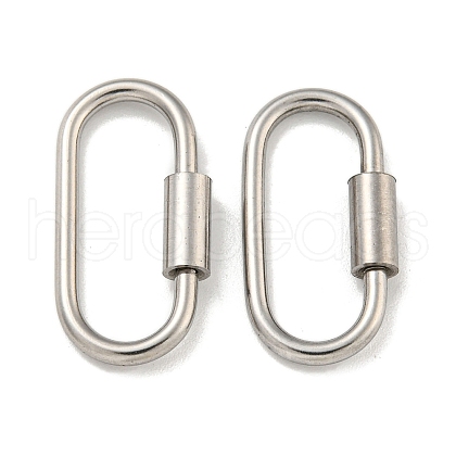 304 Stainless Steel Screw Carabiner Lock Charms STAS-C092-01A-P-1