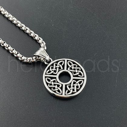 Retro Punk Hip-hop Unisex Dara Knot Stainless Steel Pendant Necklaces IL4497-1