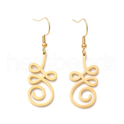 304 Stainless Steel Knot Dangle Earrings for Women EJEW-P222-05G-1