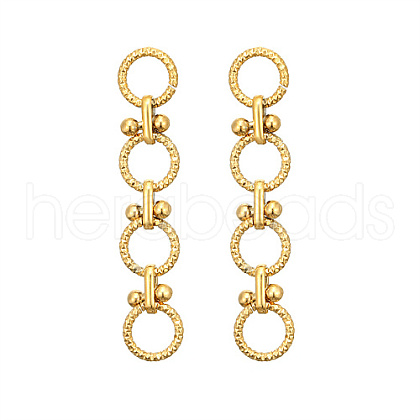 304 Stainless Steel Ring Dangle Stud Earrings LU8104-1-1