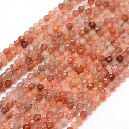 Natural Sunstone Beads Strands G-E411-13A-2mm-1