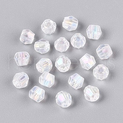 Transparent Spray Painted Glass Beads EGLA-N018-4mm-12-1