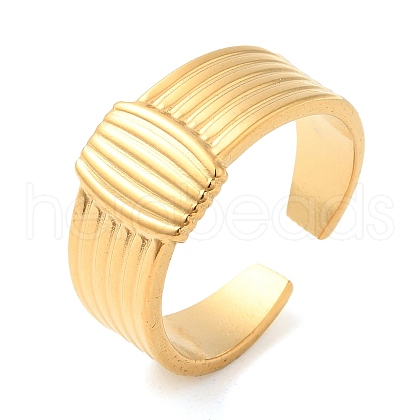 304 Stainless Steel Open Cuff Rings for Women STAS-D085-27G-1