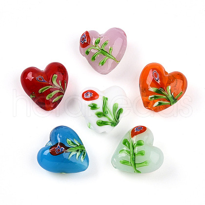 Handmade Bumpy Millefiori Glass Beads LAMP-N024-42-1