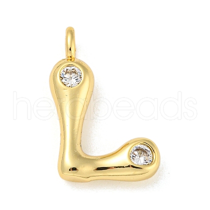 Rack Plating Brass Micro Pave Cubic Zirconia Pendants KK-A200-24G-L-1