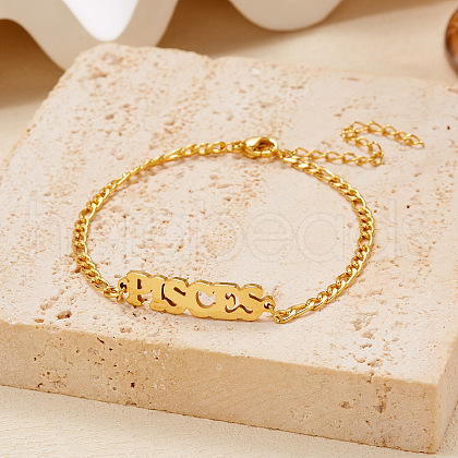 12 Constellations 304 Stainless Steel Link Bracelets WG30A6D-02-1