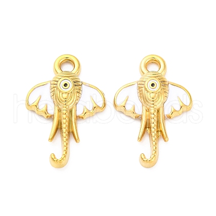 304 Stainless Steel Enamel Elephant Charms STAS-B085-37G-01-1