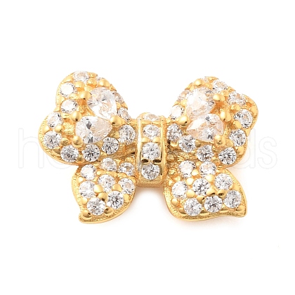 925 Sterling Silver Micro Pave Clear Cubic Zirconia Bowknot Multi-Strand Links STER-S013-02G-1