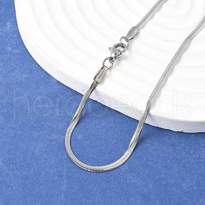 Non-Tarnish 304 Stainless Steel Snake Chain Necklaces NJEW-F195-02A-P-1