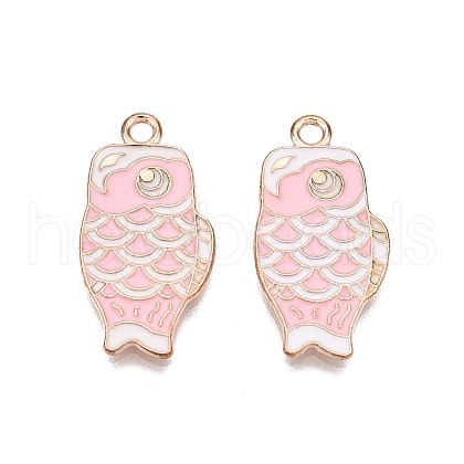 Light Gold Plated Alloy Enamel Pendants PALLOY-N176-27C-RS-1