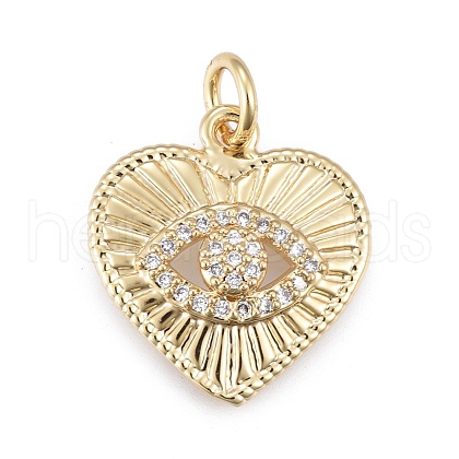 Brass Micro Pave Cubic Zirconia Pendants KK-O126-05G-01-1