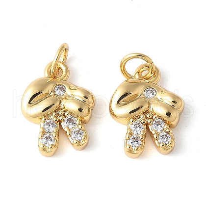 Brass Micro Pave Clear Cubic Zirconia Pendants KK-H449-84A-G-RS-1