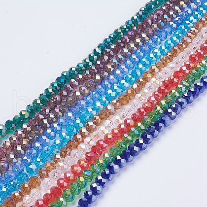 Electroplate Glass Beads GR6MM-AB-1