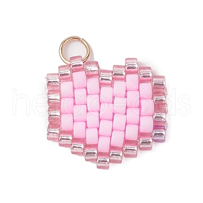 Seed Beads Beaded Charms PALLOY-MZ00359-02-1