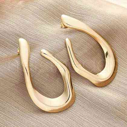 304 Stainless Steel Teardrop Stud Earrings EJEW-B108-13G-1