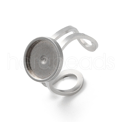 201 Stainless Steel Pad Ring Settings STAS-K278-07B-P-1