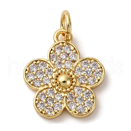 Brass Micro Pave Cubic Zirconia Pendants KK-I276-02G-1