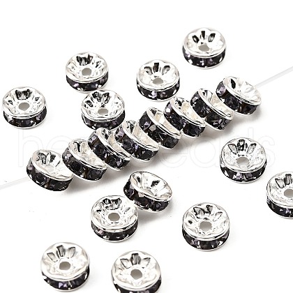 Brass Grade A Rhinestone Spacer Beads RB-A014-Z8mm-18S-1