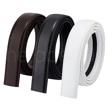 AHADERMAKER 3Pcs 3 Colors No Buckle Imitation Leather Waist Belt AJEW-GA0006-54B-1