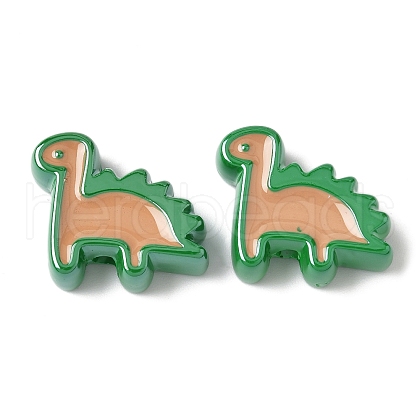 10Pcs Acrylic Enamel Beads OACR-H048-01B-04-1