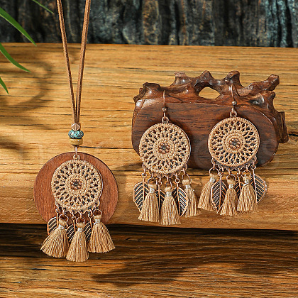 Bohemian Style Alloy & Wood Jewelry Set FS-WG3D99C-08-1