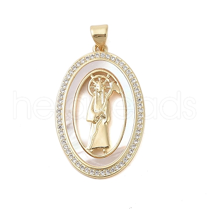 Brass Micro Pave Clear Cubic Zirconia Pendants KK-I712-28G-1